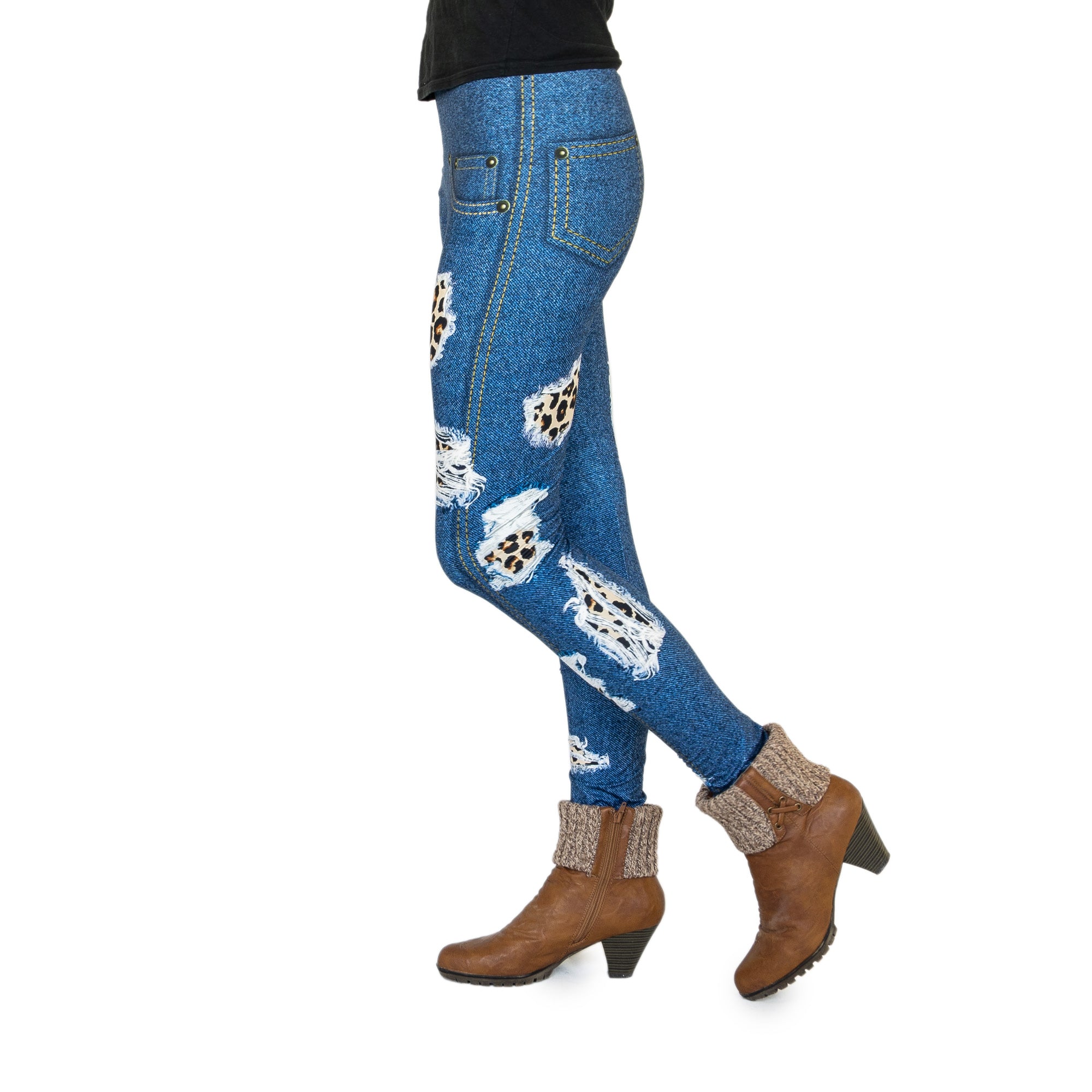 Grünblau Tupfen & Striche | 'Balance' Bedruckte Leggings in voller Länge | DE Grünblau Tupfen & Striche | 'Balance' Bedruckte Leggings in voller Länge | DE