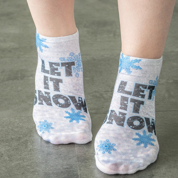 1 Paar Sneaker Socken Größe 33-40 Design Let it Snow - Cosey