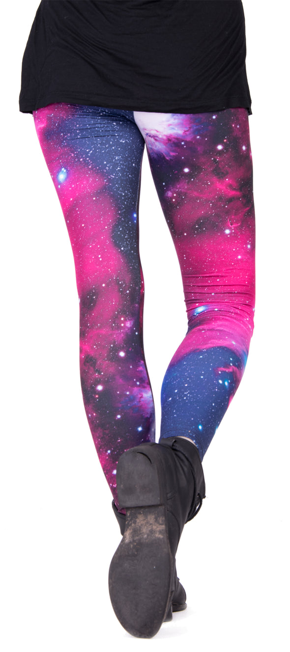 Dekor-Leggings im Design Galaxy Pink