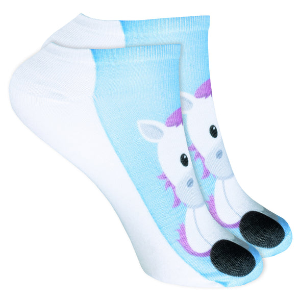 1 Paar Sneaker Socken Größe 33-40 Design Baby Einhorn