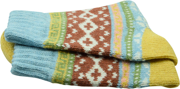 Bunte Damen Socken in Norweger Design hellblau 33 - 40 - Cosey