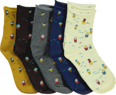5er-Set Warme Damen Socken in Größe 33- 40 Design Wichtel - Cosey