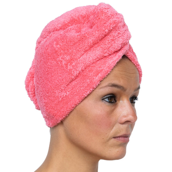 Flauschiges Mikrofaser Kopf-Handtuch 400 g/m² Coral FLeece Pink - Cosey
