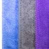 3er Pack Flauschiges Mikrofaser-Handtuch, S 40 x 60cm Grau/Lila/Blau - Cosey