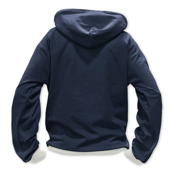 Unisex Hoodie Kapuzen-Pullover Sweater in Blau-Weiß REG FIT