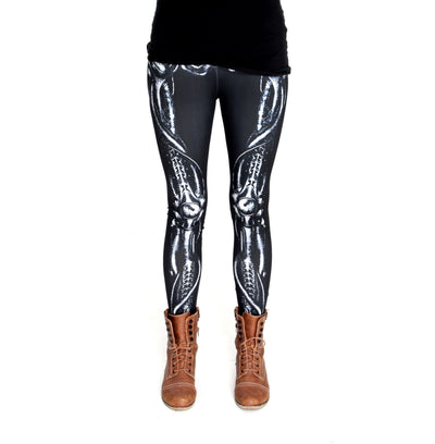 Halloween Leggings Metallic Knochen