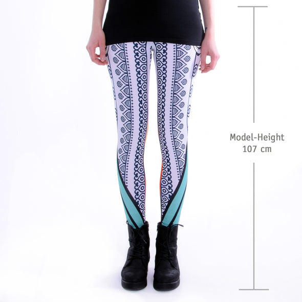 Mandala-Leggings im Design Stripes