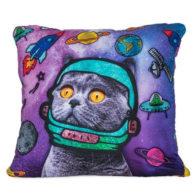 Kissenbezug mit Motiv für Dekokissen 45x45 Design Astronaut Cat - Cosey