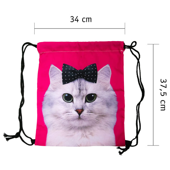 Turnbeutel mit Allover-Print - Pink Cat - Cosey