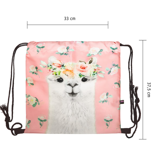 Turnbeutel mit Allover-Print - Floral Lama - Cosey
