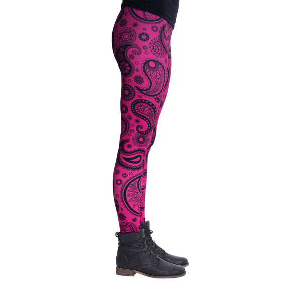 Mandala-Leggings im Design Paisley Pink
