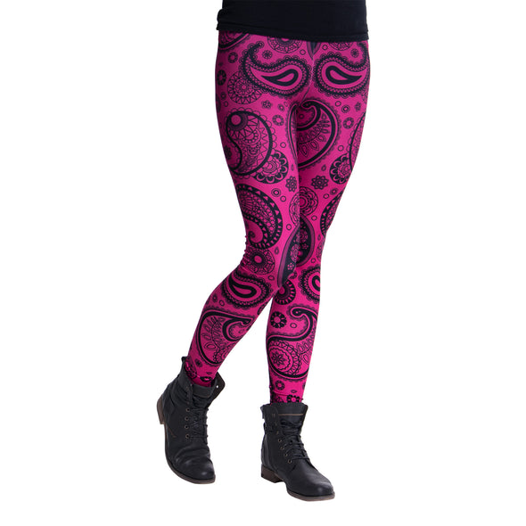 Mandala-Leggings im Design Paisley Pink