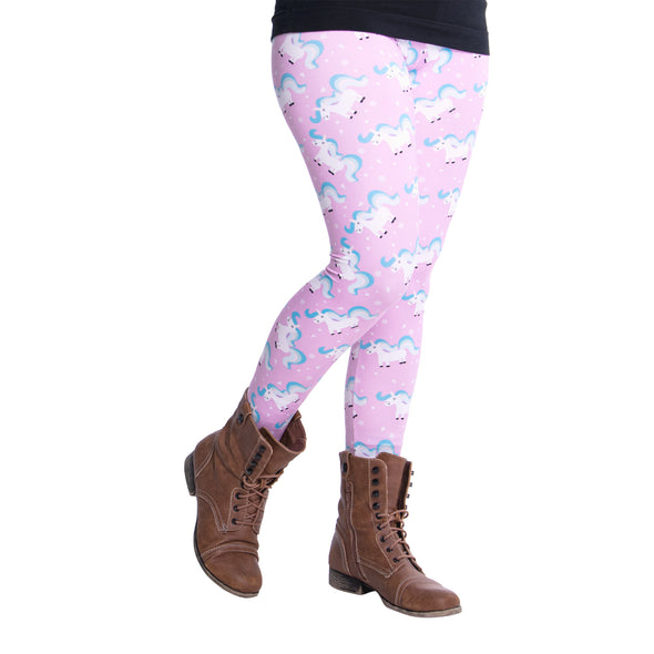 Unicorn-Leggings im Design Pink