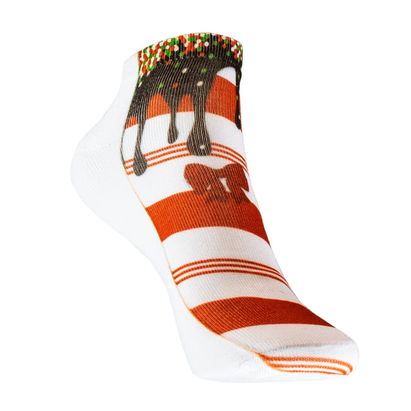 1 Paar Sneaker Socken Größe 33-40 Design Schokolade - Cosey