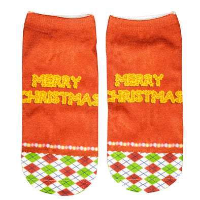 1 Paar Sneaker Socken Größe 33-40 Design Merry Christmas - Cosey