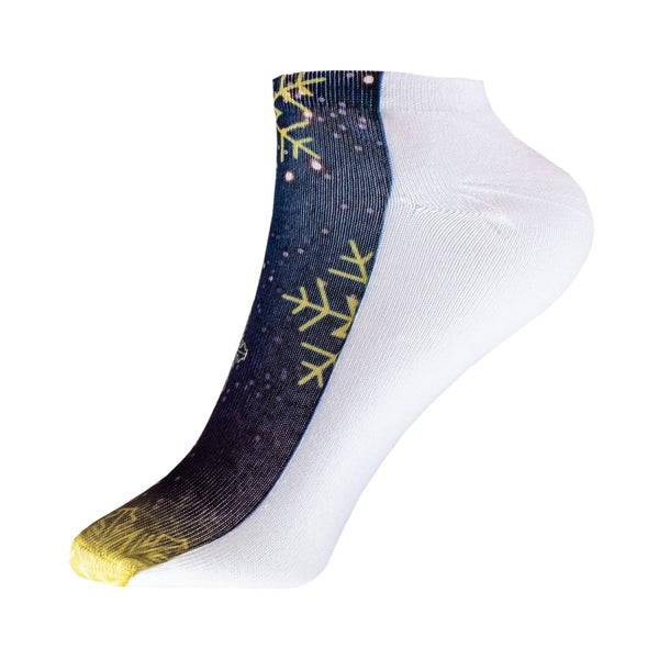 1 Paar Sneaker Socken Größe 33-40 Design Schneekristalle - Cosey