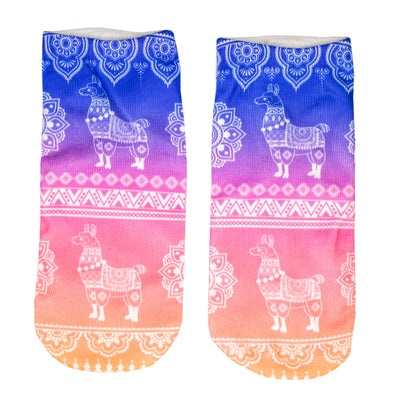 1 Paar Sneaker Socken Größe 33-40 Design Mandala Lama