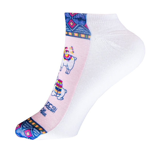 1 Paar Sneaker Socken Größe 33-40 Design Abenteuer Lama