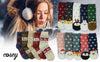5er-Set Warme Damen Socken in Größe 33- 40 Design Wintertierchen mit Mütze - Cosey